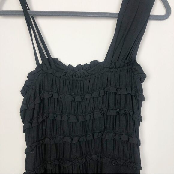 ANTHROPOLOGIE | LEIFNOTES Black Asymmetrical Divergent Dress Women’s Size M - Picture 9 of 10